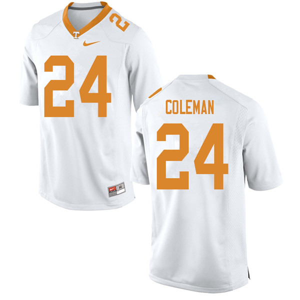 Men #24 Trey Coleman Tennessee Volunteers College Football Jerseys Sale-White